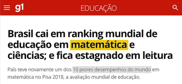 Ranking de matemática no Brasil